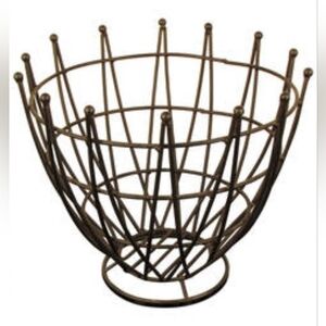 Mid Century Wrought Iron Wire‎ Fruit Bowl Large Sculptural Austrian
